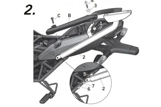 Petit Prix Support Top Case Shad pour Versys 650 (10-14)