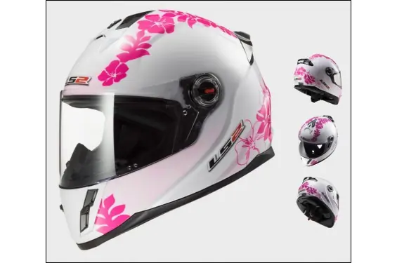 Casque Moto LS2 FF392J KID VANITY Blanc - Rose Vente Directe