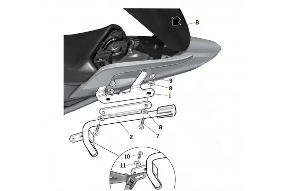 Réduction Support de Valise Shad 3P System pour NC750 S et X de (14-15)