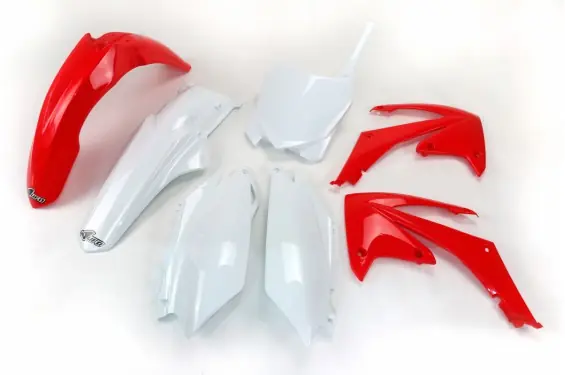 Petit Prix Kit Plastique UFO pour Moto Honda CRF250 R (11-13) CRF450 R (11-12) - Couleur Origine
