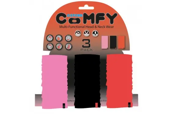 Bon Plan Tour de Cou Moto OXFORD COMFY Noir - Rouge - Rose