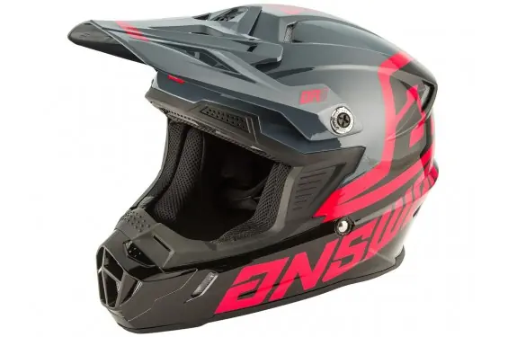 Commander Vite Casque Moto Cross ANSWER AR1 VOYD 2021 Noir - Gris - Rose