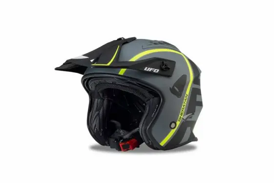 Casque Cross UFO JET SHERATAN 2021 Noir - Jaune Prix Bas